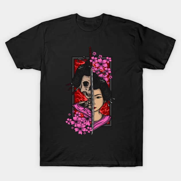 Japanese Geisha T-Shirt by Anonic